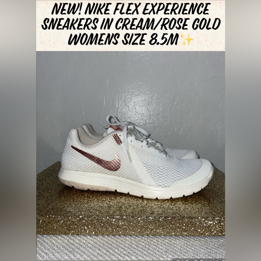 🎉HP🎉New! Nike Flex Experience Run 6 Athletic Sneakers Womens 8.5M✨Cream/RGold